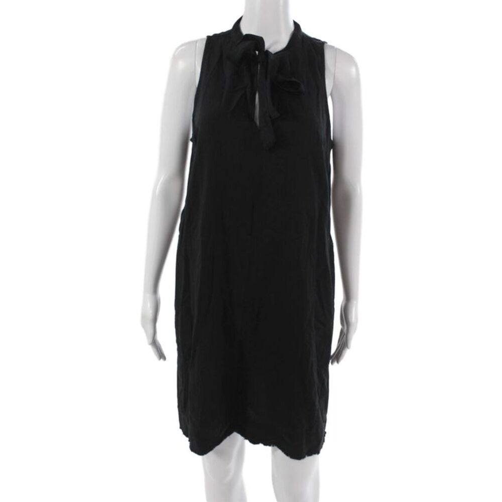 Splendid Womens Sleeveless High Neck Shift Dress Black Viscose Lyocell Size M